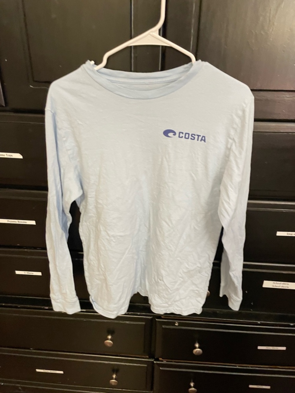 Costa Men's Light Blue Logo Long Sleeve Tee